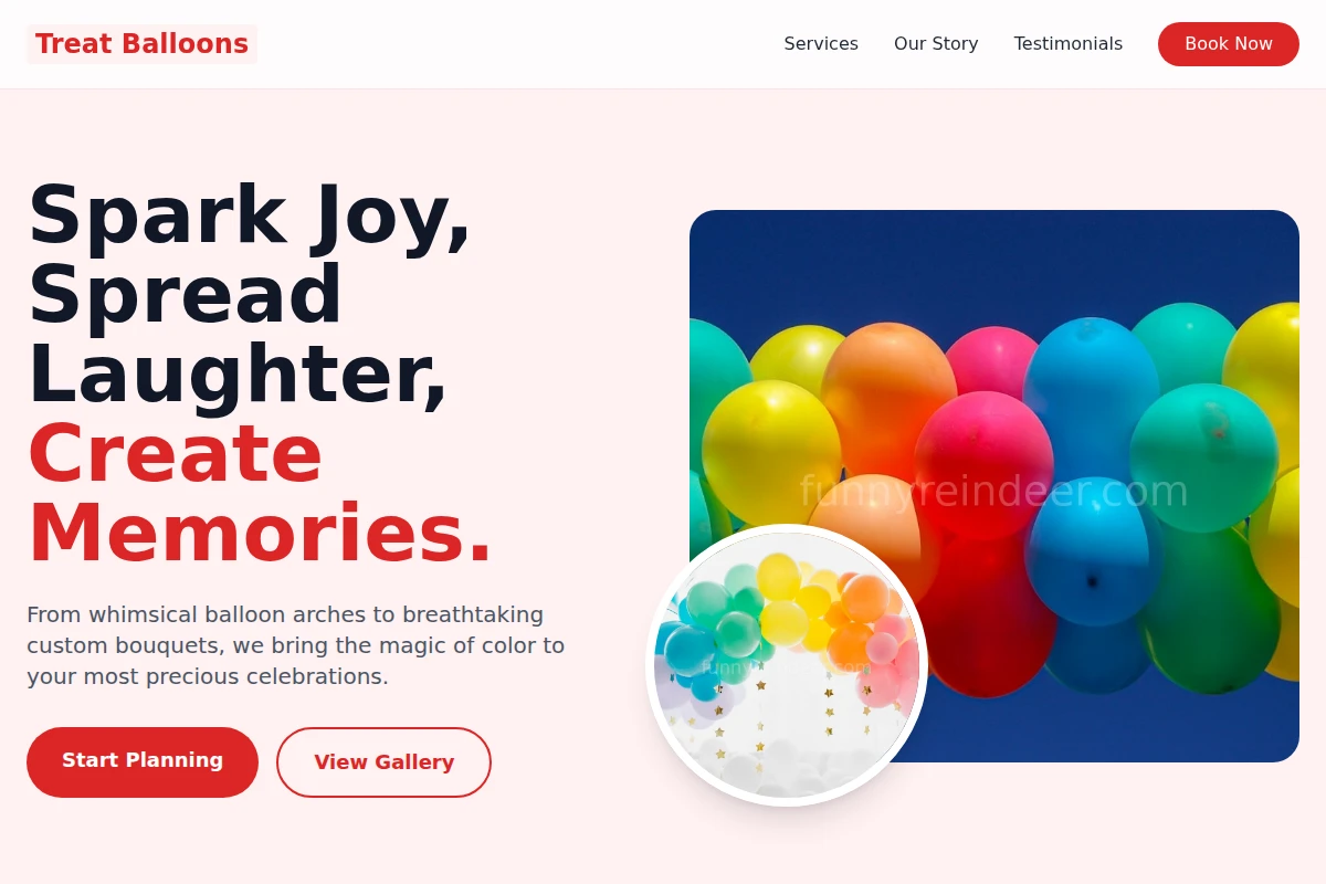 Premium Balloons Business Website Design